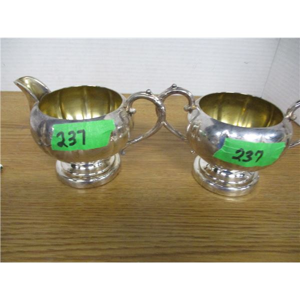 ESTATE:  SILVER COLOR CREAM & SUGAR BOWL
