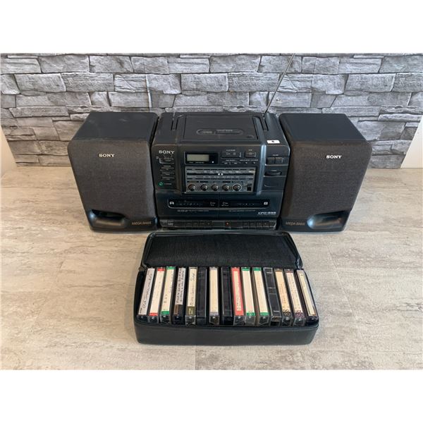 Sony CFD-555 Radio/ CD/ Cassette- Recorder Mega Bass With Tapes - Works