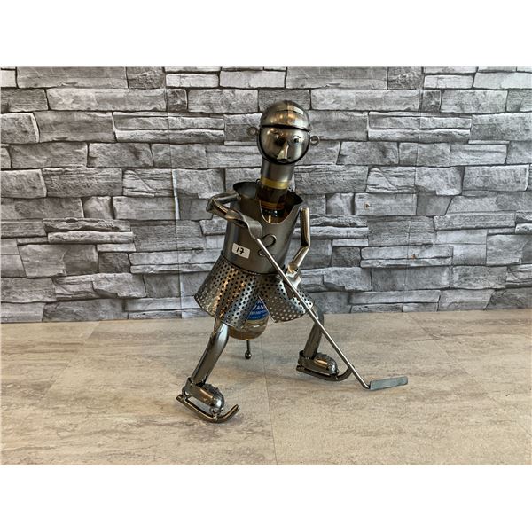 Wine Holder Hockey Player Art Deco