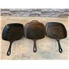 Image 3 : Lot of 3 Cast Iron Pans