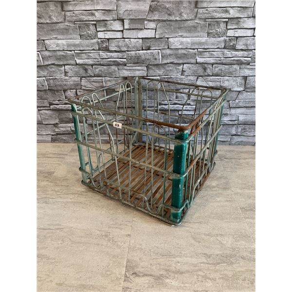 Antique Metal Milk Crate