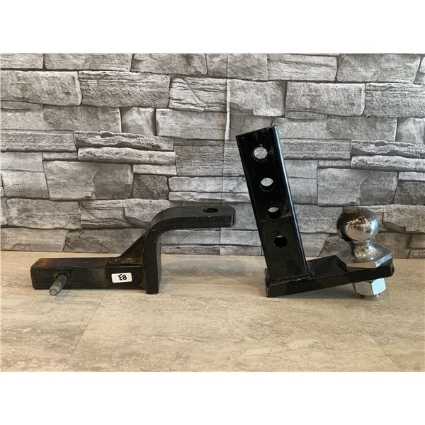 Lot of 2 Tow Hitch Mounts 1 1/4 And A 2 Inch With Ball