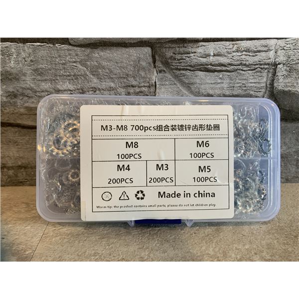 External Toothed Locking Washer Assorted 700 Pcs M8/M6/M5/M4/M3