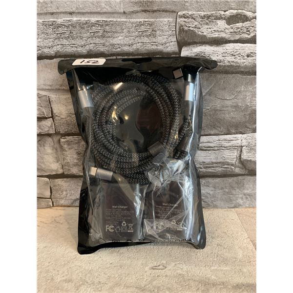 24w Fast Charger Type C 2 C 6 Foot 2 Pack With 2 Wall Blocks