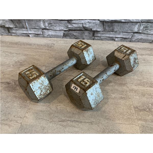 Lot of 2 15 Pound Barbell Weights