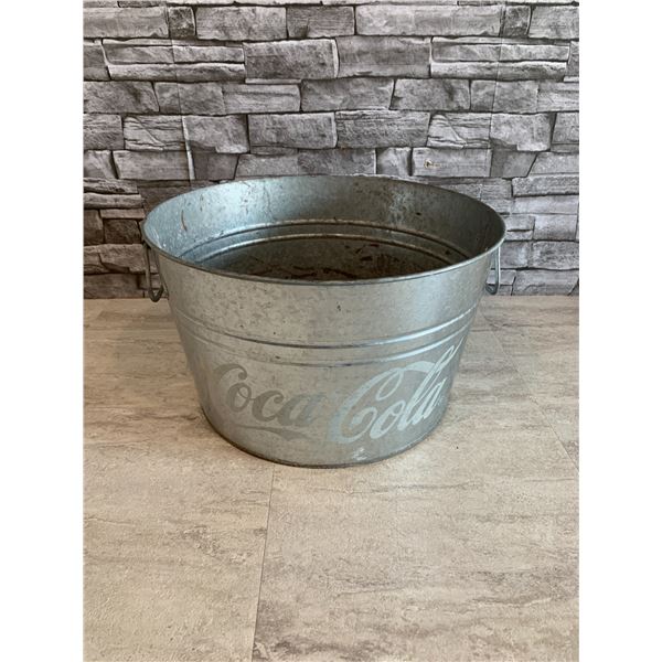 Coca Cola Metal Bucket 14 1/2 Dia 8 1/2 Height