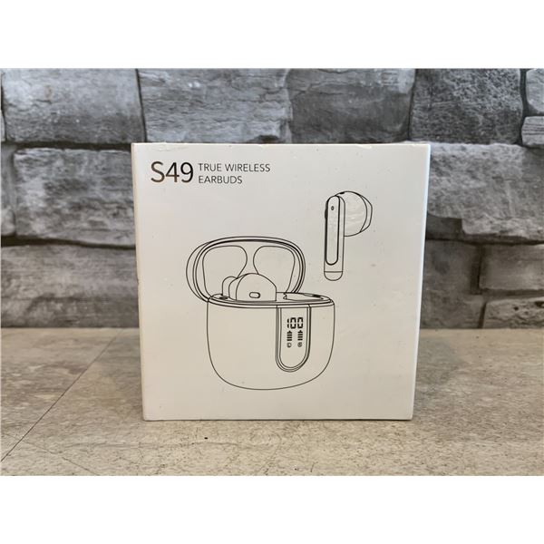 True Wireless Earbuds - Model: S49 - Bluetooth White - Android and Iphone
