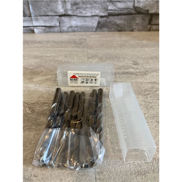 Lot of 10 Max-Craft Twist Drill Bits - Split Point/ Drilling Steel/ Iron - 19/64in