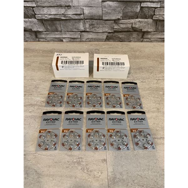 Lot of Rayovac Extra Size 312 Hearing Aid Batteries 60 Cells Each Pack 2028-11-02