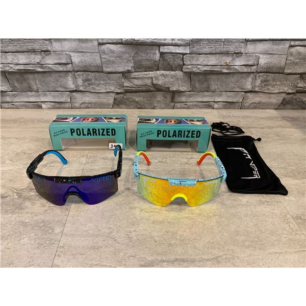 Lot of 2 Childs Pit Viper Sunglasses One Blue One Yellow