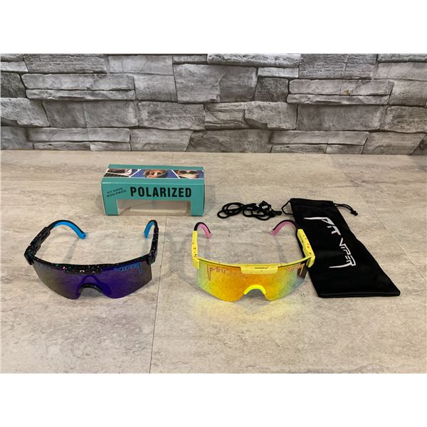 Lot of 2 Childs Pit Viper Sunglasses One Blue One Yellow