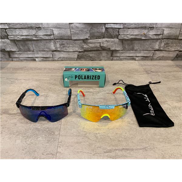 Lot of 2 Childs Pit Viper Sunglasses One Blue One Yellow