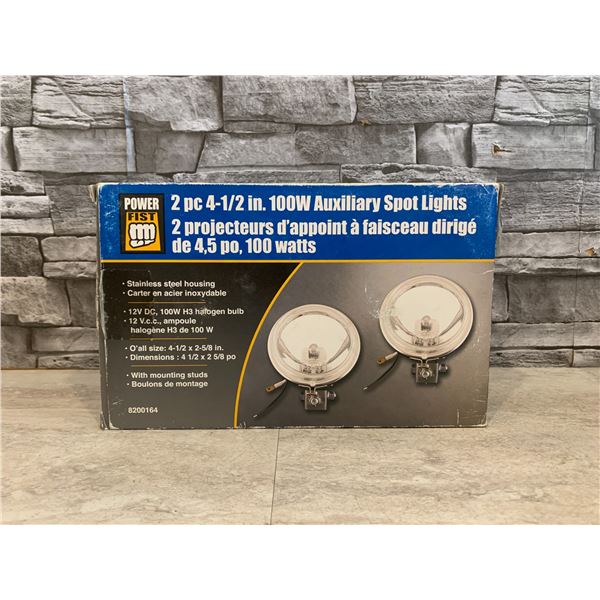 Power Fist 2 Pcs 4-1/2 Inch 100W Auxiliary Spot Lights