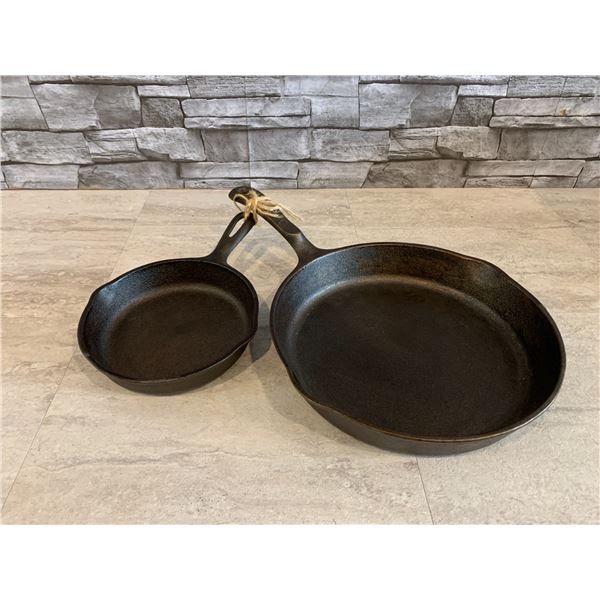2 Wagner Cast Iron Pans; Restored + Seasoned (1960's Small Pan & 1891 Anniversary Pan) 100th Anniver