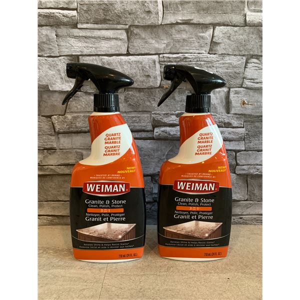 Lot of 2 Weiman Granite & Stone 3 in 1 Cleaner