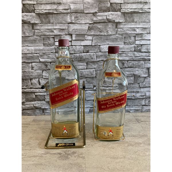 Vintage Johnnie Walker Red Label 133 1/3 Ounces Bottle With Swing And Extra Bottle