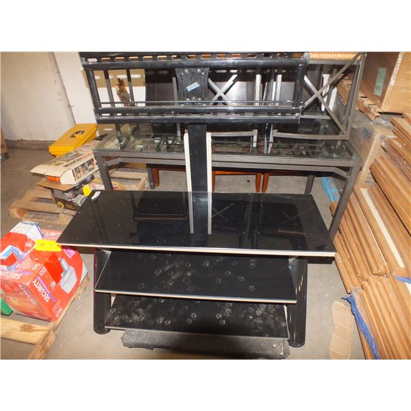 3 Tier Glass Top TV Stand