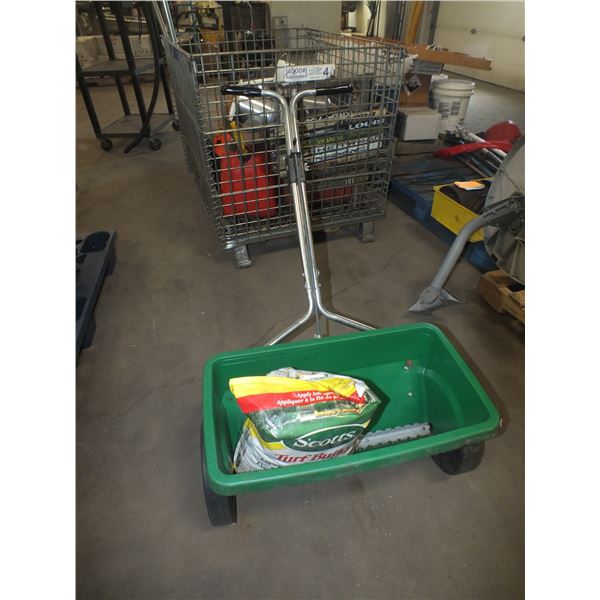 Fertilizer Spreader w/ Bag Of Fertilizer