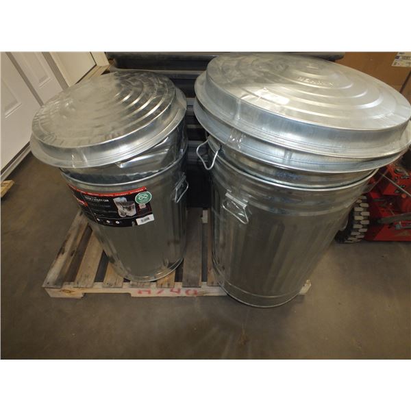 5 Metal Garbage Cans