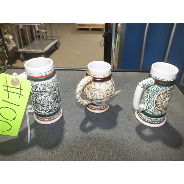 3 small Beer Steins
