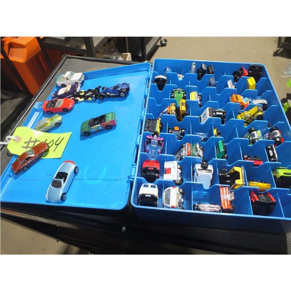 55 Assorted Hot Wheels Die Cast Cars w/ Carrying Case