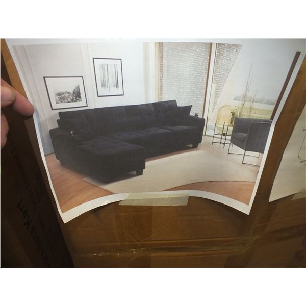 2pc Black Sectional