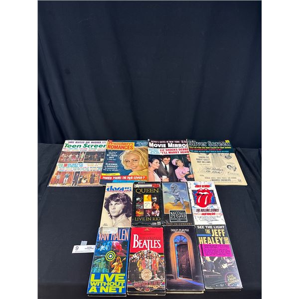 8 Vintage Concert Videos- Doors, Van Halen, Beatles, Queen, Deep Purple, Jeff Healey and 2 Rolling S