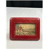 Image 2 : Pair of Vintage Fox Hunt Pictures in Original Red Leather Frames
