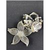 Image 3 : Antique Flower Brooches Rhinestone Butterfly