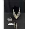 Image 1 : Vintage Huge Runway Rhinestone Necklace, Bracelet, Earrings, Statement