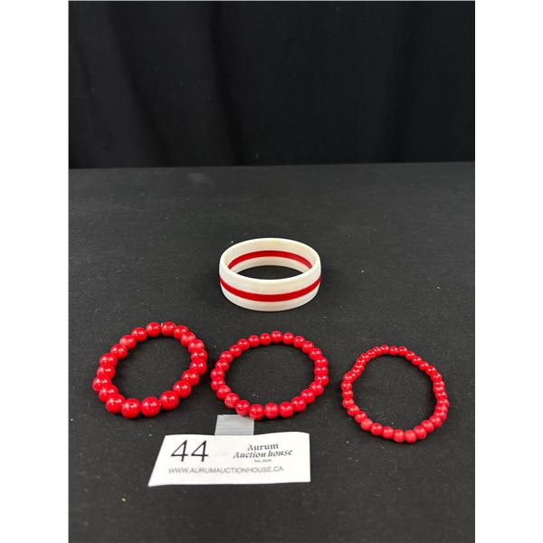 Vintage Red Lucite Bracelet Bangle Cute!