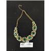Image 3 : Outstanding Vintage Green Rhinestone Statement Necklace
