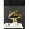 Image 2 : Vintage Hinged Gold and Silver Cuff Bangle Dolphins Very Nice