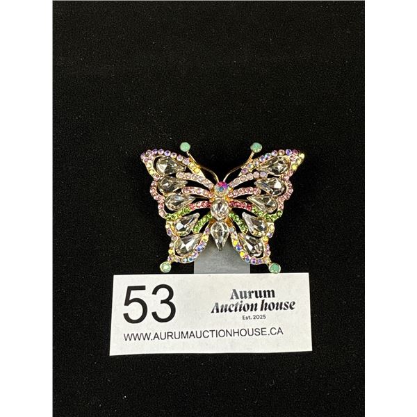 Gorgeous Rhinestone Butterfly Brooch