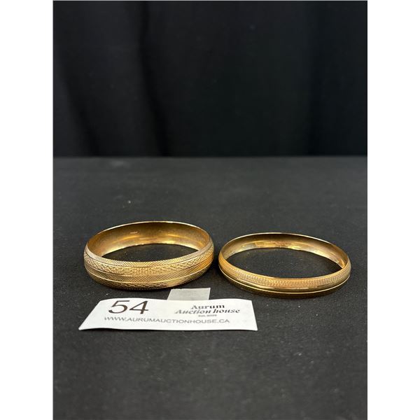 2 Matching Vintage Gold Bangle - 1 is Marked 10K ZAD