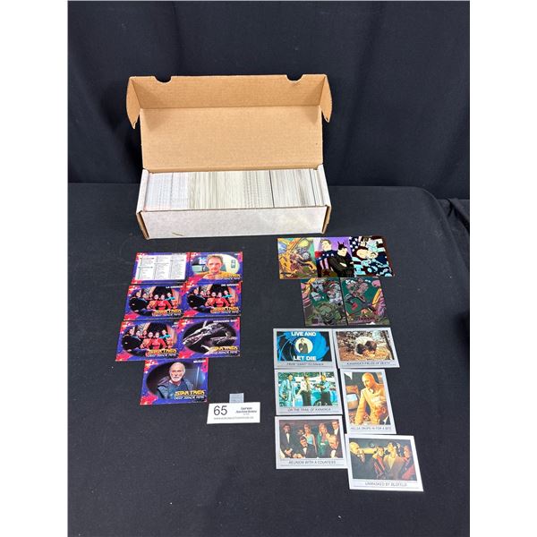Long Collector Box of Vintage Trading Cards James Bond, Dark Shadows, Star Trek and Creatures Univer