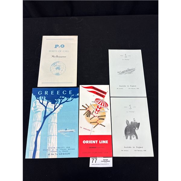 5 1950s Steamship Guides + Pamphlets