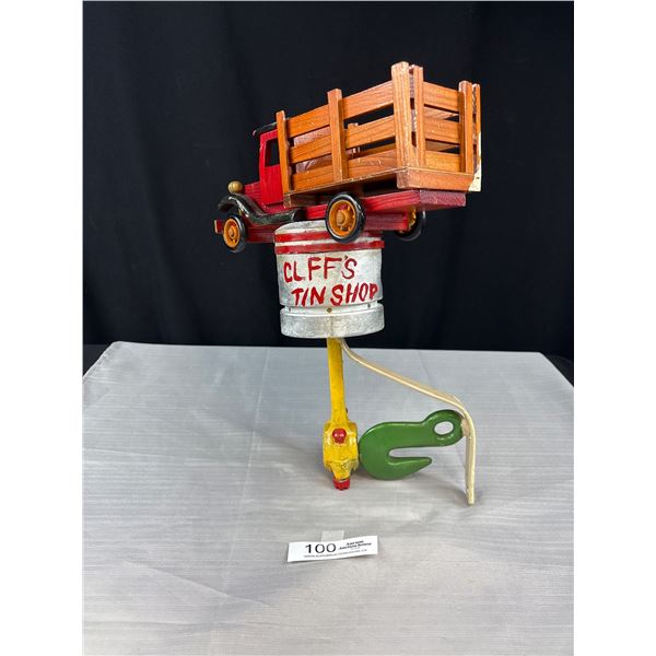 Custom Made CLFFS Tin Shop Wall Hanger Wall Flange