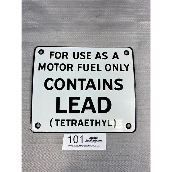 Vintage NOS Porcelain Gas Pump Plate