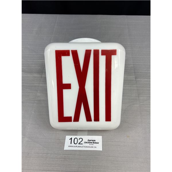 Excellent Condition 1950/60s Milk Glass Exit Light Shade