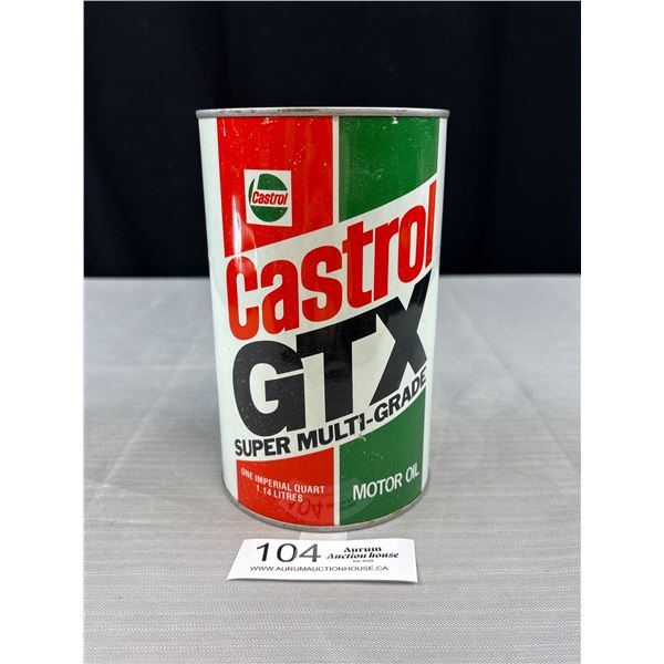 Vintage Castrol GTX Super Multi Grade Motor Oil Tin Empty