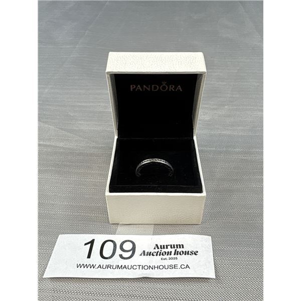 Pandora Cubic Zirconia Hearts Enamel Sterling Silver Ring s925  Ale - Size 6 - Marked and Tested