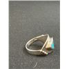 Image 2 : Vintage Native American Sterling Silver Turqouise Inlay Band Ring