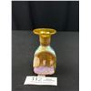 Image 2 : Robert Held 4.5" Small Triangular Bud Vase w/Iridescent Swirl Design Not Signed