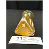 Image 3 : Robert Held 4.5" Small Triangular Bud Vase w/Iridescent Swirl Design Not Signed