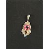 Image 3 : Sajen Pink Gemstone Pendant 925 Sterling Silver - 1.75" - 6.8 Grams - Marked and Tested