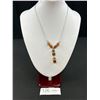 Image 1 : Vintage 925 Sterling Silver Amber Drop Necklace 18"  Chain and  1.75" Drop Pendant - 14.09 Grams - M