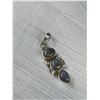Image 3 : Vintage 925 Sterling Silver Labradorite Pendant - 2" Long Including Bail - 6.33 Grams - Marked and T