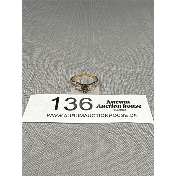 10K Yellow Gold Mystic Topaz and Diamond Ring - Size 7 - 1.21 Grams - Marked and Tested