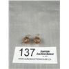 Image 1 : 10K Rose Gold Open Work 11mm Bail Drop Hook Earrings - 1.24 Grams - Marked and Tested